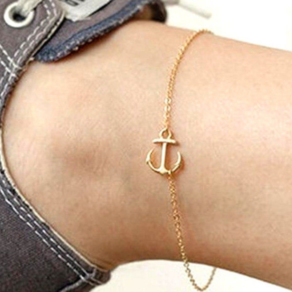 NEW Anchor Anklet Gold Tone Ankle Bracelet